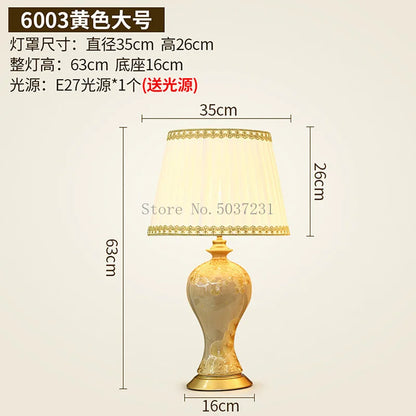 DecorBites™ Country Ceramic Table Lamp for Eye Protection, Bedroom Decor & Study