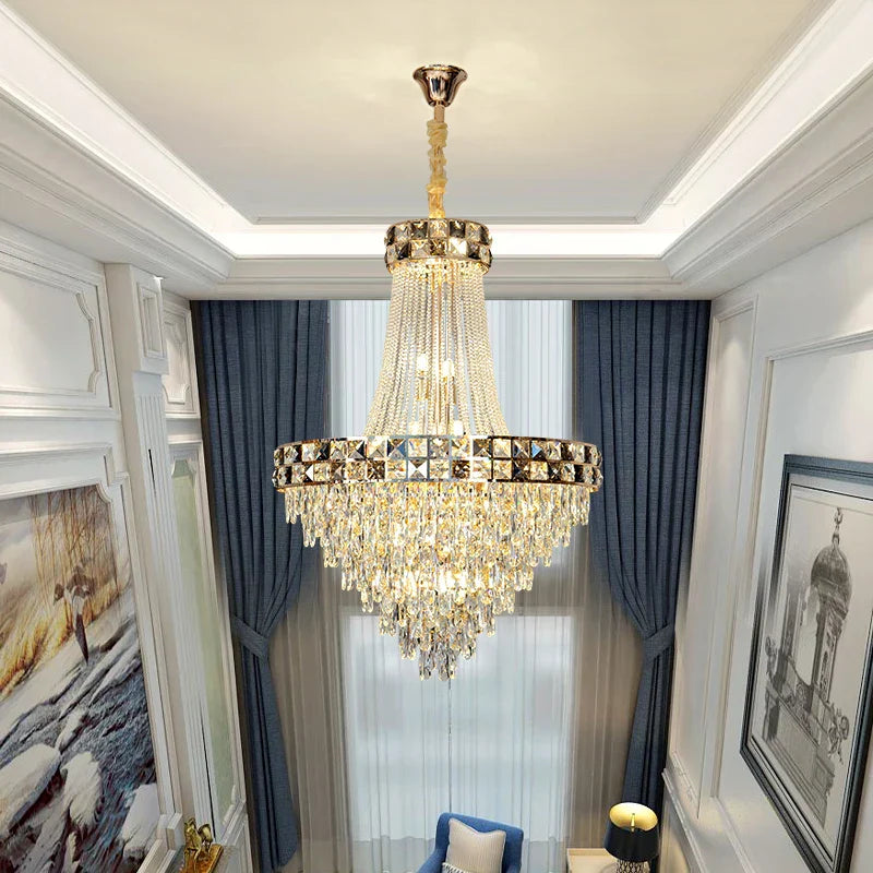 Decorbites™ Kristall-Leuchter: Intelligente Dimmbare Duplex-Villa-Pendelleuchte für Luxus-Wohnzimmer