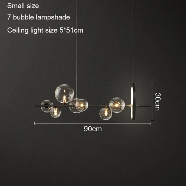 DecorBites™ Glass Ball LED Chandelier: Modern Nordic Style for Living, Dining, Kitchen, Study