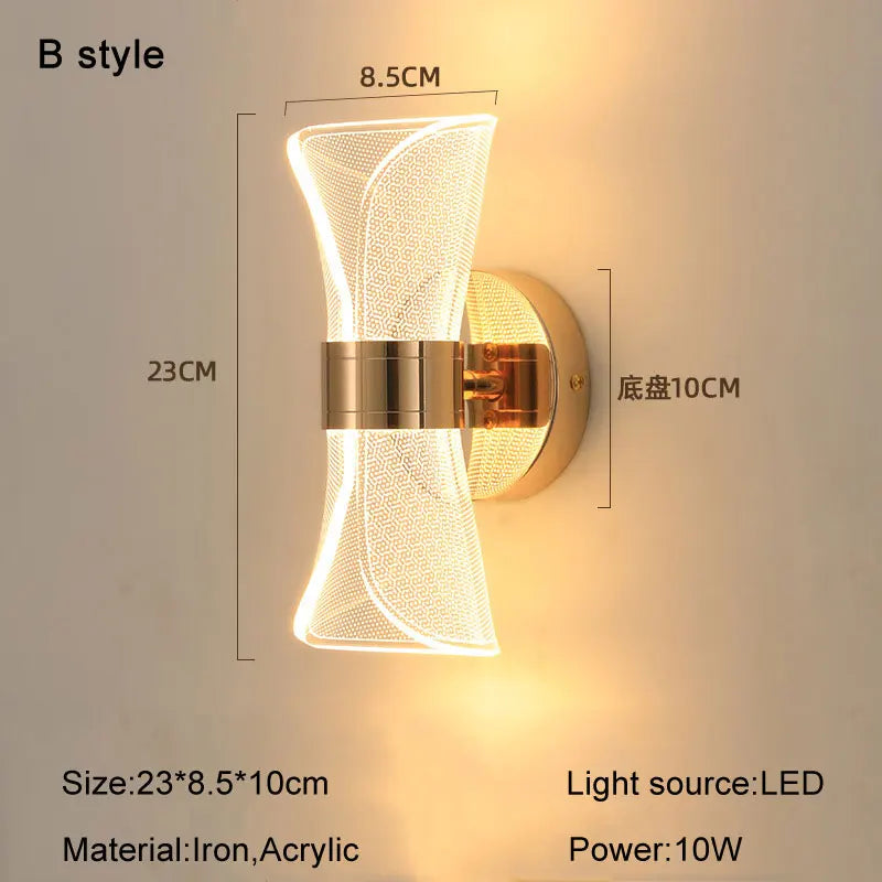 Decorbites™ Gold Nordic Acryl-LED-Wandleuchten für Schlafzimmer und Wohnzimmerdekoration