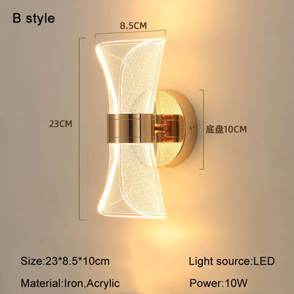 Decorbites™ Gold Nordic Acryl-LED-Wandleuchten für Schlafzimmer und Wohnzimmerdekoration