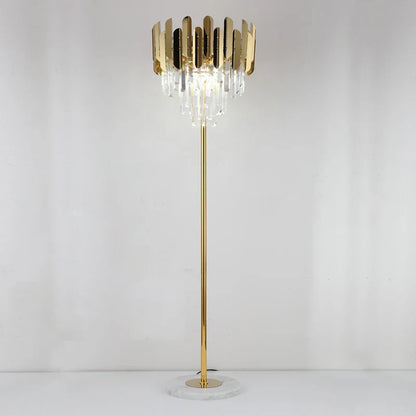 DecorBites™ Crystal Gold Floor Lamp for Bedroom & Living Room - Modern Luxury LED Light