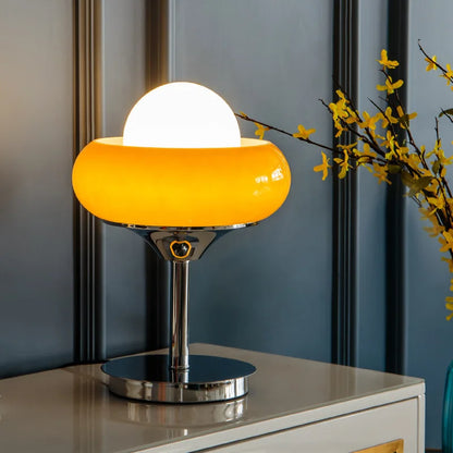 Decorbites™ Guzzini Moderne Bauhaus-Tischlampe Schlafzimmer Arbeitszimmer Wohnzimmer Retro Gelb Creme