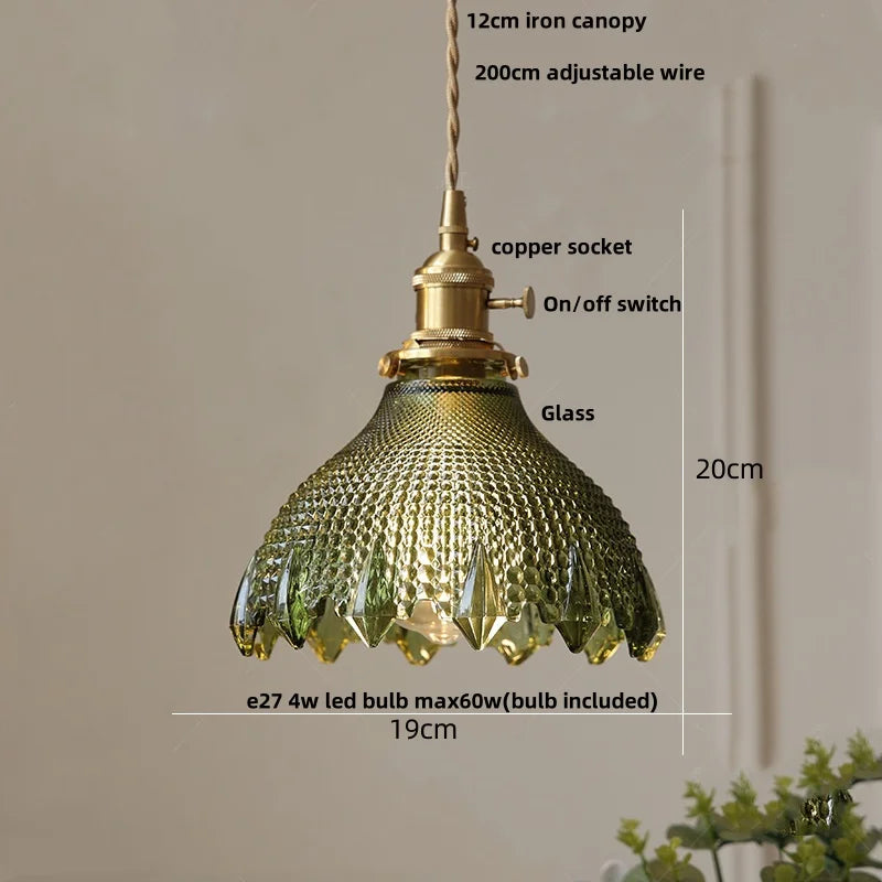 Green Glass LED Pendant