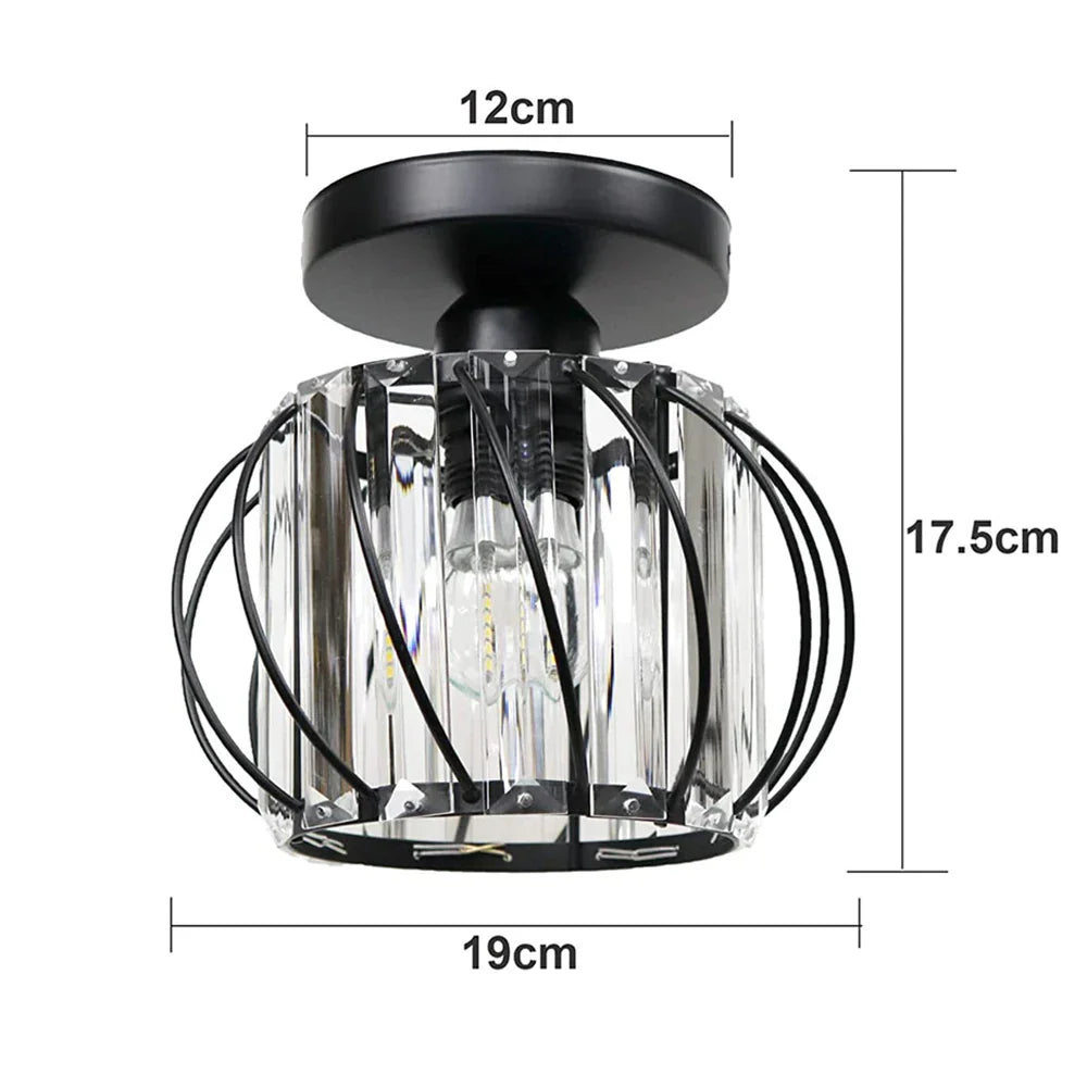 DecorBites™ Crystal Ceiling Chandelier: Modern Industrial LED Indoor Lighting Fixture