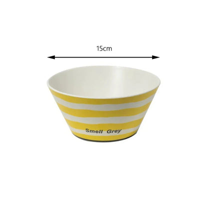 Decorbites™ Koreanischer Stil Rundes Essensgeschirr aus Bambusfaser für Desserts, Früchte und Kuchen