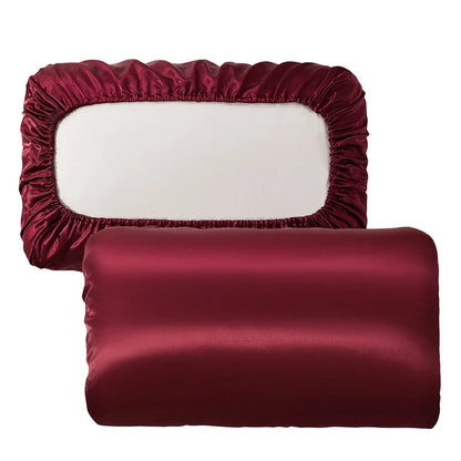 Decorbites™ Imitations-Seiden-Elastikband-Kissenbezug Queen King Größe Glatter Satin Luxus-Bettwäsche