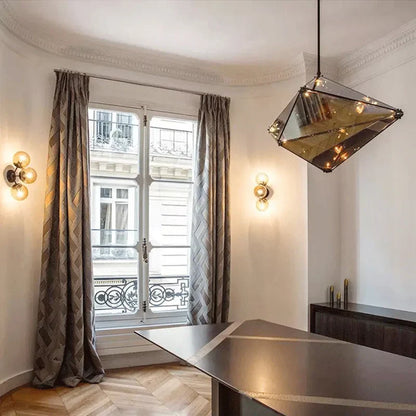 Decorbites™ Diamantglas LED-Hängeleuchte in Rauchgrau-Amber für das Wohnzimmer