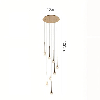 Modern Crystal Pendant Light With Adjustable Height