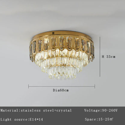 Decorbites™ Gold Kristall-Deckenleuchte: Luxuriöser Vintage-Kronleuchter für das Wohnzimmer