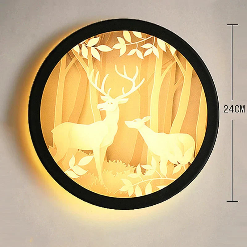 Decorbites™ Industrielle Acryl-Runde Wandlampe | Vintage Wandleuchten mit Wandmalerei für Schlafzimmerdekoration