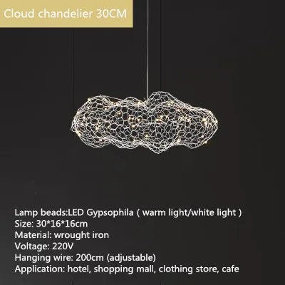 Decorbites™ Wolken-Hängeleuchten: Industrielle Loft-Glühwürmchen-Kronleuchter für Wohnzimmer, Schlafzimmer, Treppenhaus
