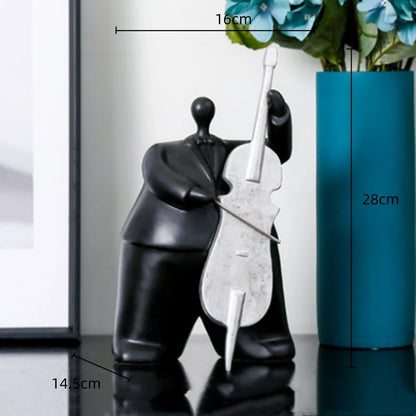 Decorbites™-Menschliche Figur-Skulptur Musikinstrument Band-Charakter Heimdekoration