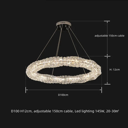 Decorbites™ Kristall-LED-Pendantleuchten | Dimmbare Ring-Hängeleuchte | Moderne Luxus-Dekorleuchten