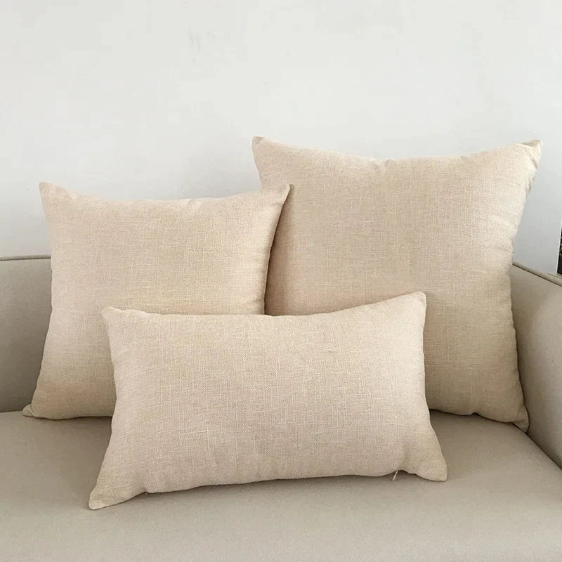Decorbites™ Elfenbein-Sofakissenbezug 30x50cm 40x40cm 45x45cm 50x50cm 60x60cm Uni-Farbe