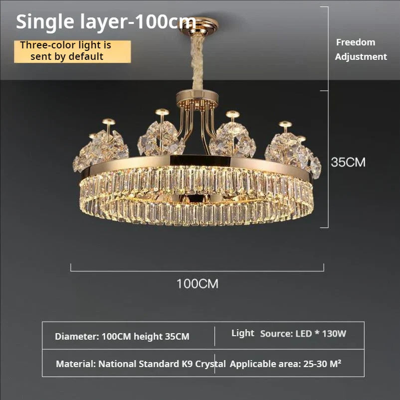 Decorbites™ Kristall-Leuchter: Postmoderne Lichtluxus-Doppelstock-Hängeleuchte für das Wohnzimmer im Haus