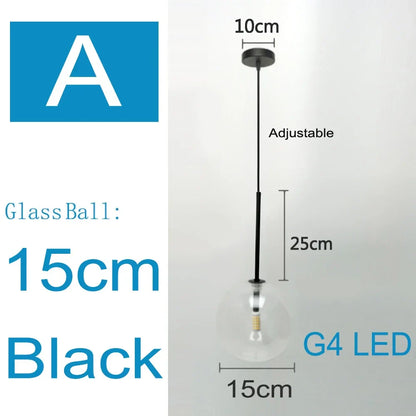 Decorbites™ Klares Glas-Chandelier-Pendant-Lampe Vintage Nordisch Glasball-Hängeleuchte