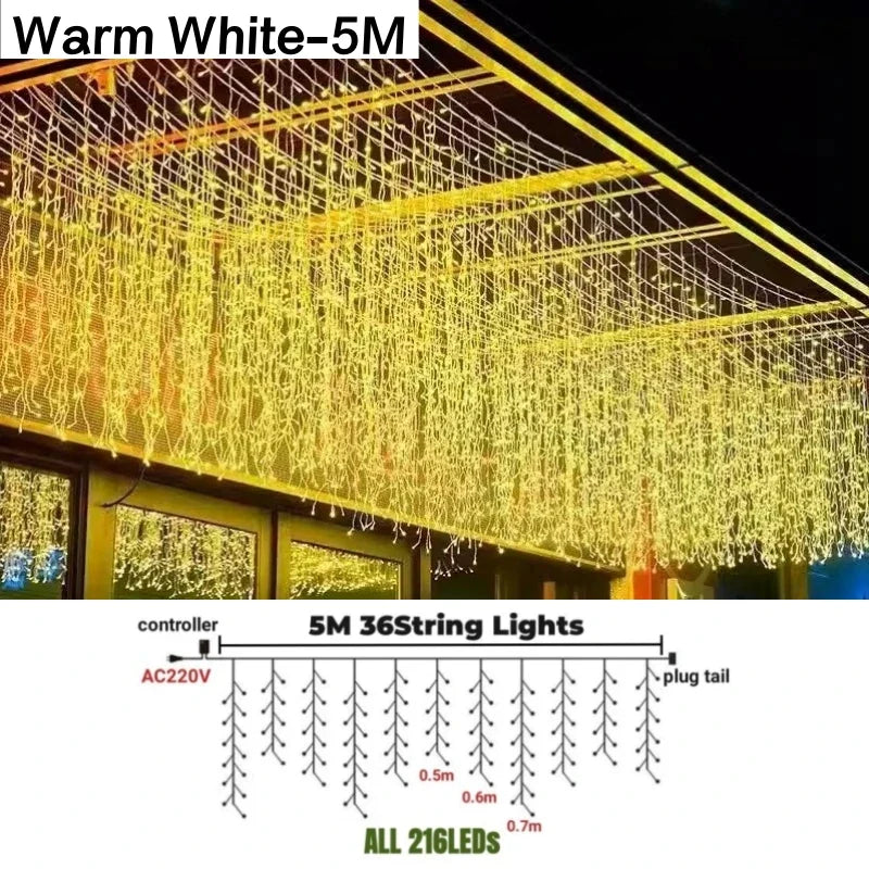 Decorbites™ Eiszapfen-LED-Lichterkette: Festliche Außendekoration für Weihnachten, Party, Patio und Garten