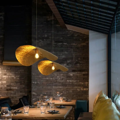 DecorBites™ Gold Lotus Leaf LED Chandelier for Living Room Dining Kitchen Island
