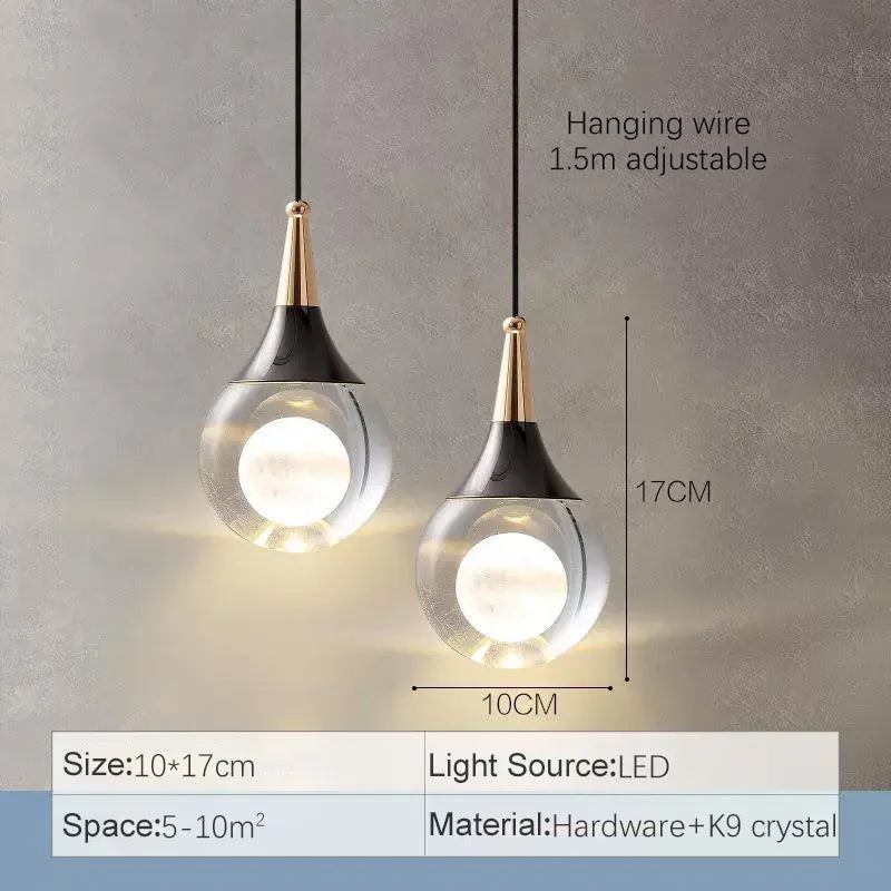 Decorbites™ Kristall-LED-Kugel-Hängeleuchter für Esszimmer, Schlafzimmer, Küche und Restaurant-Dekoration