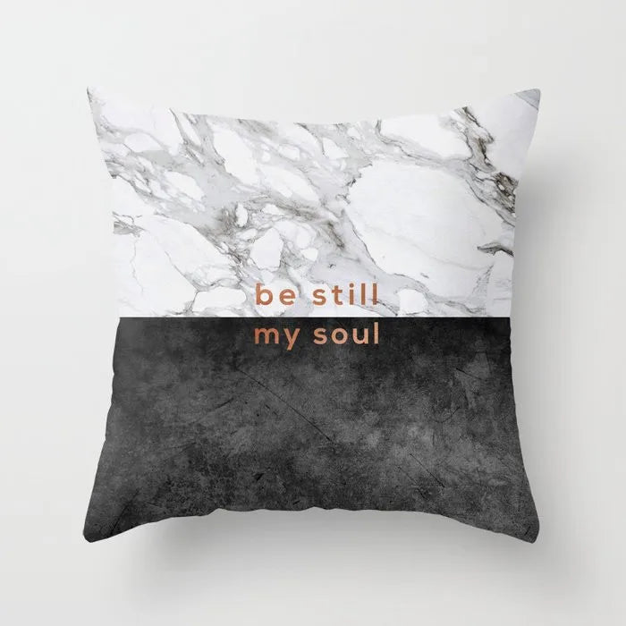 Decorbites™ Grauer Marmor Schwarzer Achat Kissenbezug für Heim-Sofadecoration und Stühle