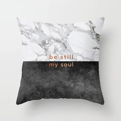 Decorbites™ Grauer Marmor Schwarzer Achat Kissenbezug für Heim-Sofadecoration und Stühle