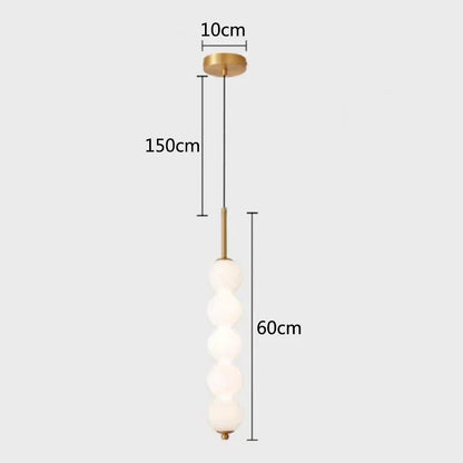 DecorBites™ LED White Pearl Glass Pendant Lights for Kitchen Bar Decor - Bubble Hanging Lamp