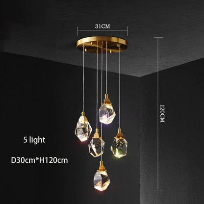 Decorbites™ Diamantkristall-Kronleuchter: Luxuriöse Gold-LED-Beleuchtung für Treppenhaus & Wohnzimmer