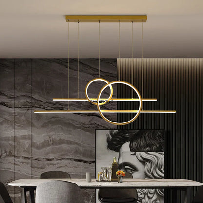 DecorBites™ Gold Black Dimmable LED Chandelier for Dining Room Kitchen Bar Lighting