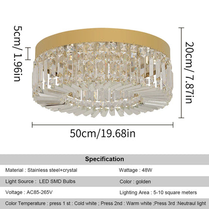 Decorbites™ Kristall-Deckenleuchter: Moderne LED-Runde Pendelleuchte für luxuriöse Wohnraumausstattung