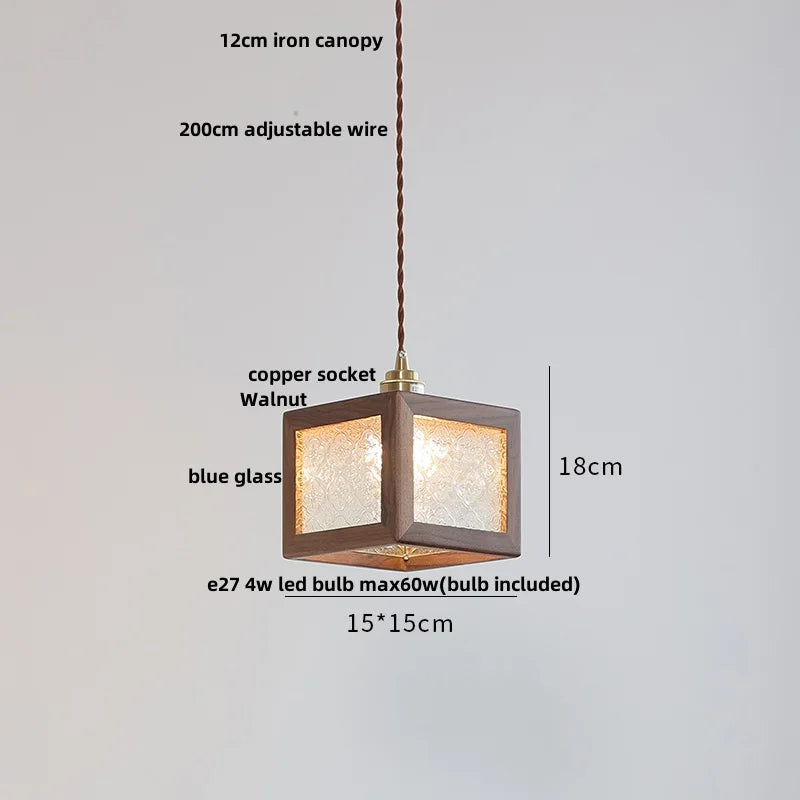 Decorbites™ Klar-Glas Walnuss-Holz LED-Hängeleuchte - Nordisch Moderne Hängelampen