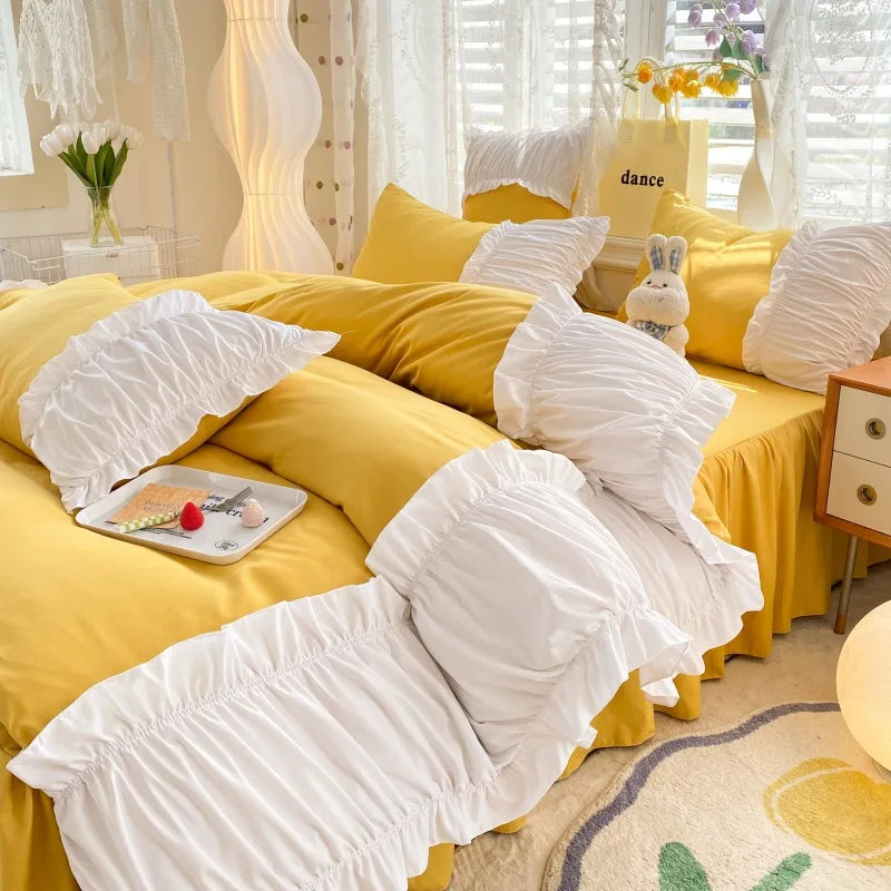 Lace Trim Comforter Set