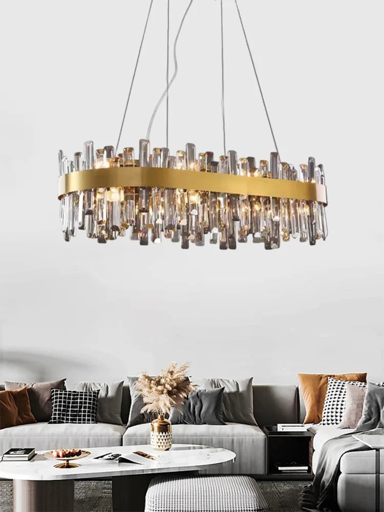 DecorBites™ Crystal LED Pendant Light Chandelier for Living Dining Bedroom Luxe Decor