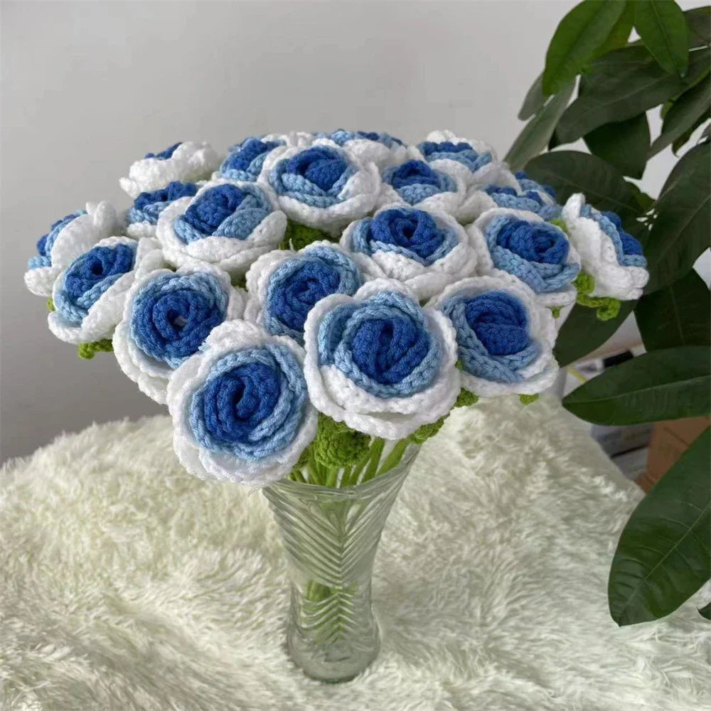 Decorbites™ Strauß aus gehäkelten Rosen DIY Häkelanleitung Hochzeitsgeschenk Muttertag-Geschenk