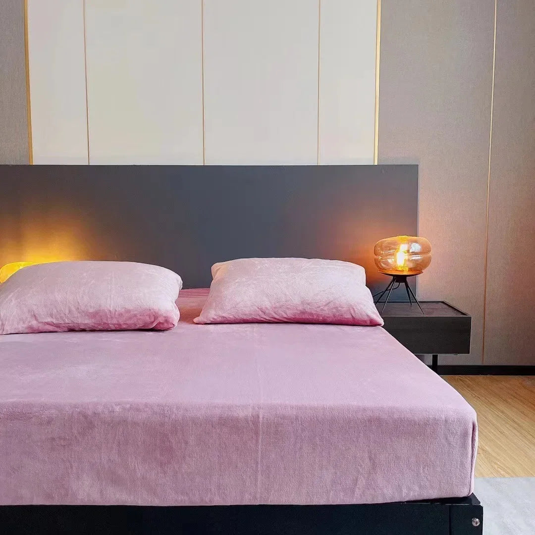 Decorbites™ Gemütliches Flanell-Bettlaken für Queen-Size | Weiches Maßgeschneidertes Korallenfleece-Matratzenbezug | Plüschiges Winter-Bettlaken
