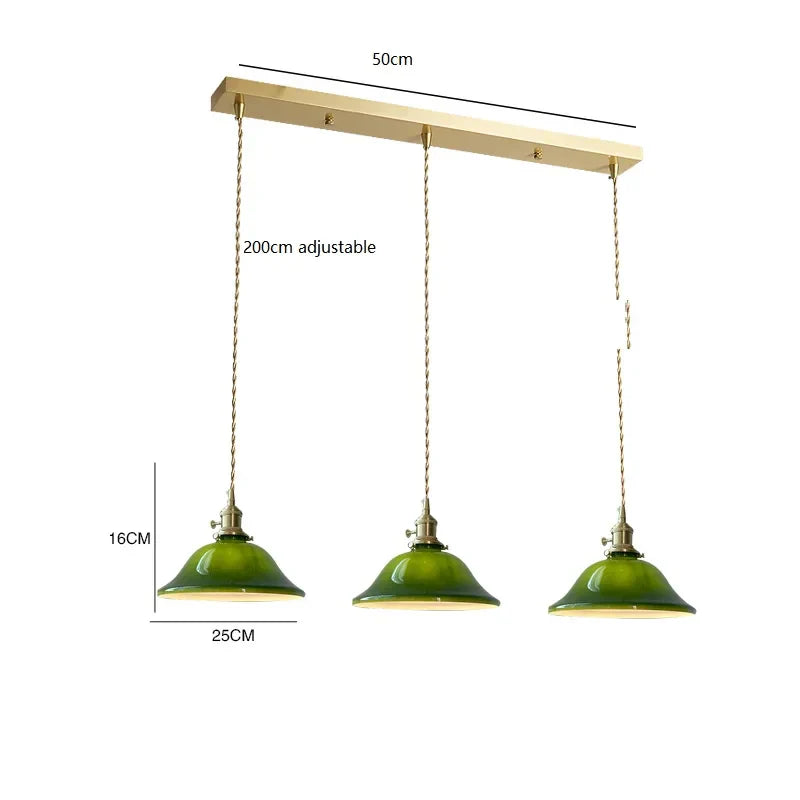 Green Vintage Pendant Light Japanese-America Style