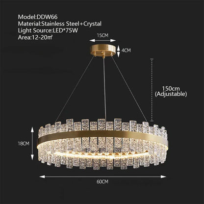 Decorbites™ Kristall-LED-Kronleuchter: Gold/Schwarz Luxus-Hängeleuchte für das Zuhause