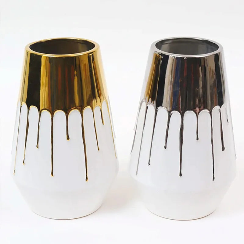 Decorbites™ Goldene Keramikvase für Hochzeit und Heimdekoration