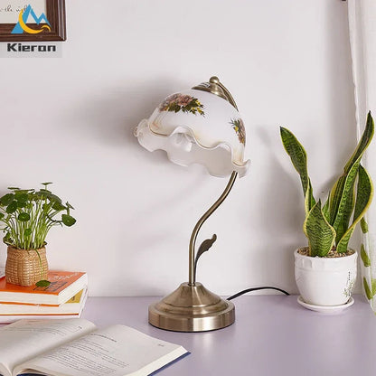 Decorbites™ Glasblumen-LED-Schreibtischlampe, dimmbare moderne Tischlampe für Schlafzimmer, Wohnzimmer