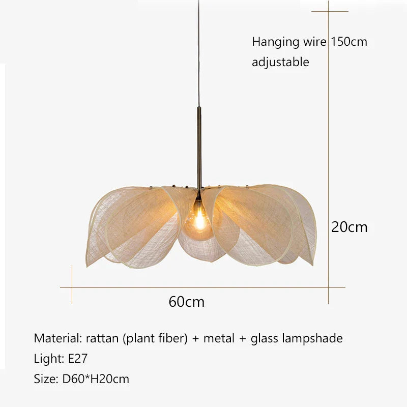 Decorbites™-Creme-Stoff-Blumen-Kronleuchter LED-Esszimmertisch-Hängeleuchte