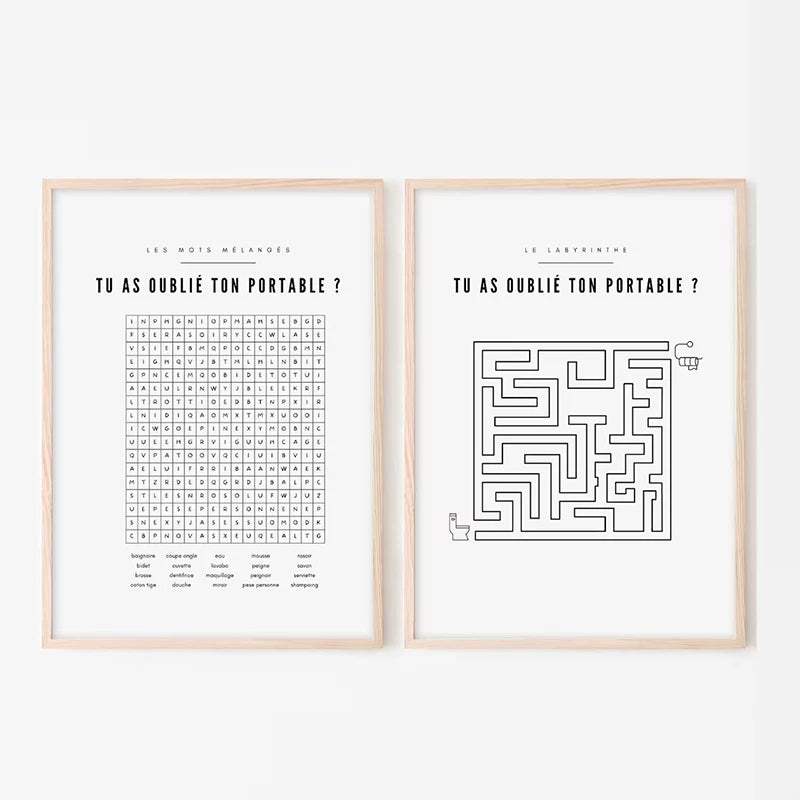 Affiche minimalistes WC et salle de bain Prints French Bathroom Rules Quote Poster Canvas Painting Toilet Bathroom Wall Decor