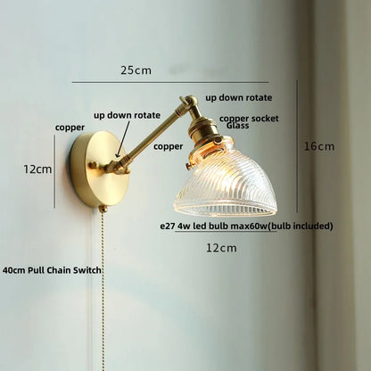 Decorbites™ LED-Wandleleuchte aus klarem Glas, drehbar nach oben und unten, ideal für Esszimmer, Badezimmer