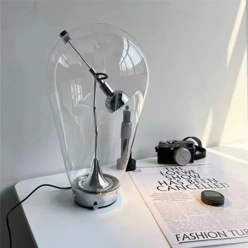 Decorbites™ Lodes Blow Glas-Tischleuchte: Verstellbare moderne Chromleuchte für Zuhause, Laden und Bar