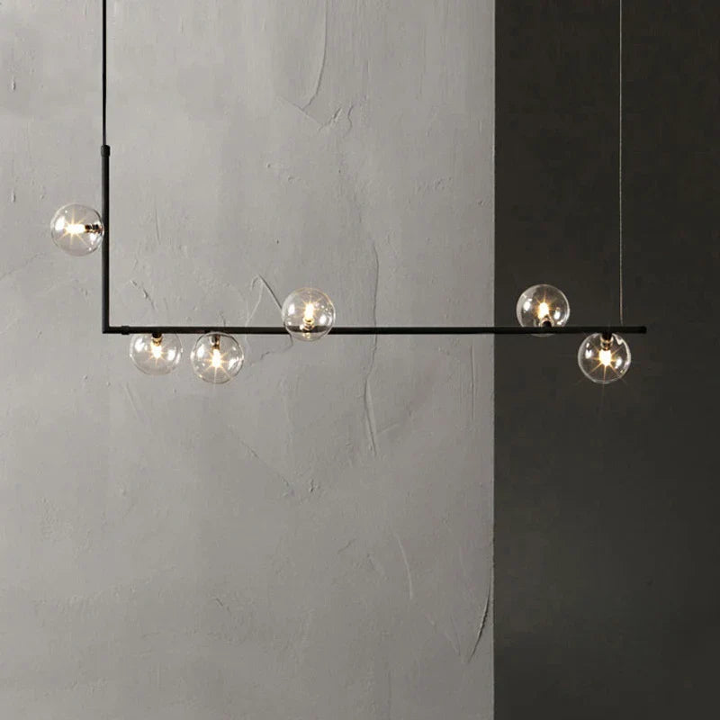 Decorbites™ Glas Schwarz Kronleuchter Pendellampe Nordisch Modern Wohnzimmerleuchte