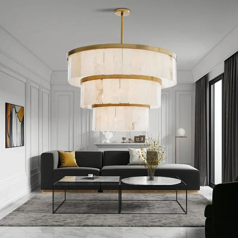 Decorbites™ Gold Marmor Deckenleuchte rund elegantes luxuriöses Anhängerleuchte