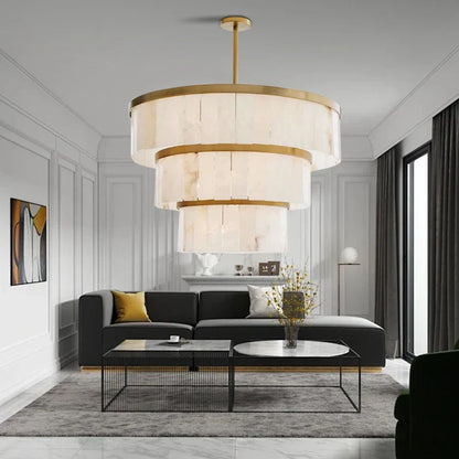 Decorbites™ Gold Marmor Deckenleuchte rund elegantes luxuriöses Anhängerleuchte
