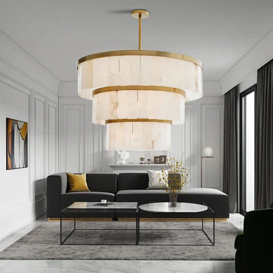 Decorbites™ Gold Marmor Deckenleuchte rund elegantes luxuriöses Anhängerleuchte