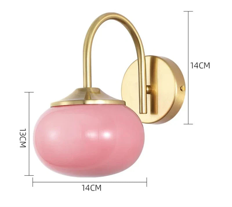 Decorbites™ Glasball-Wandleuchte: Moderne rosa- und weiße stilvolle Beleuchtung für das Wohnzimmer