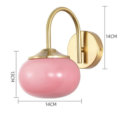 Decorbites™ Glasball-Wandleuchte: Moderne rosa- und weiße stilvolle Beleuchtung für das Wohnzimmer