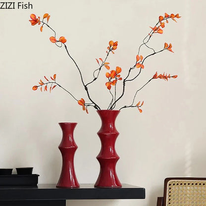 Decorbites™ Bambusförmige Keramikvase: Tischdekoration & Blumengesteck im Raum